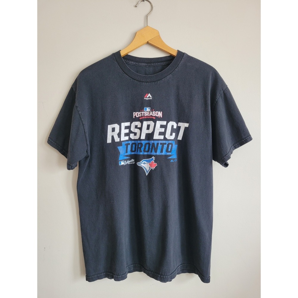 Toronto Blue Jays Shirt Size M Mens Majestic Post Season 2016 Baseball Black MLB